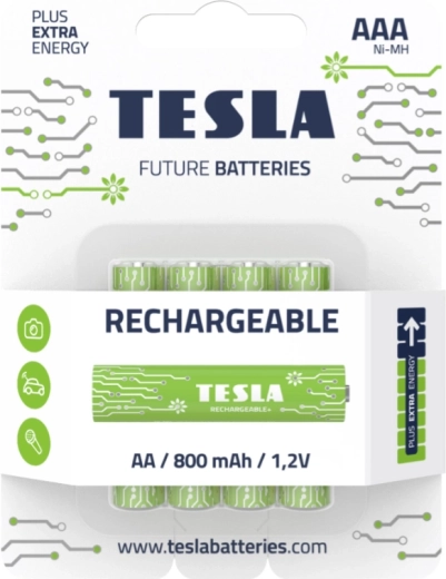 TESLA GREEN+ AAA Ni-MH 1.2 V rechargeable batteries, set of 4 pcs
