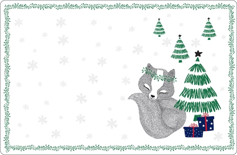 Winter Friends Foxes Table Mat 28 × 43 cm
