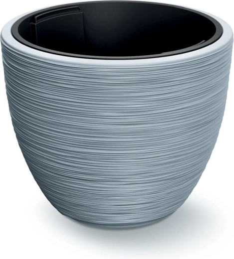 Round planter with insert 39 cm light gray Furu