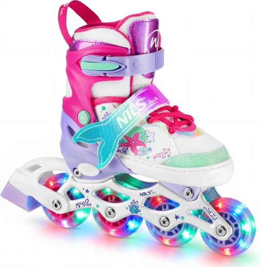 Kids' 4-in-1 skates with LED wheels NILS Fun Mazzy – S (31–34)