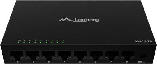 Unmanaged Gigabit Desktop Switch 8× RJ-45 in Metal Chassis 12 V