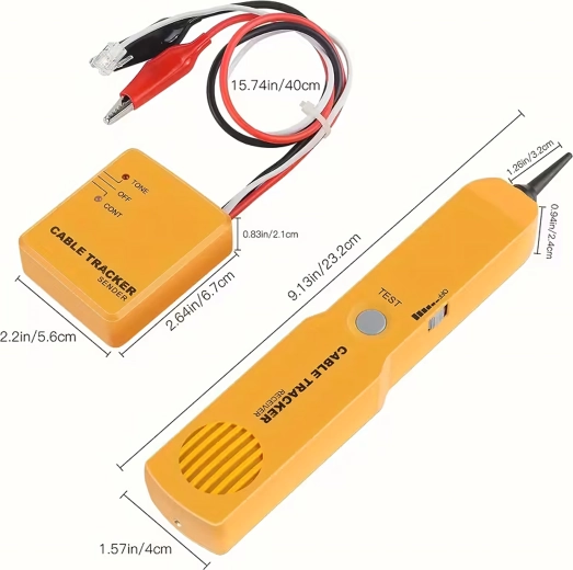 Cable locator and tester with RJ11 tone probe in case