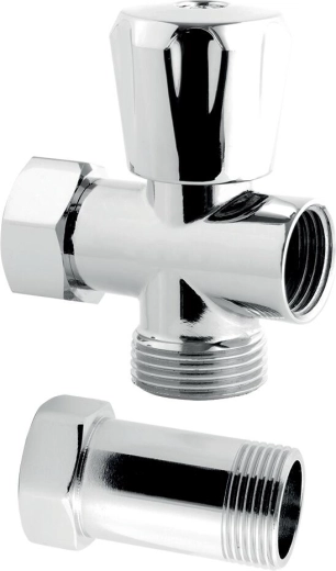 Washing machine valve with spacer 3/4 x 3/4 x 3/4