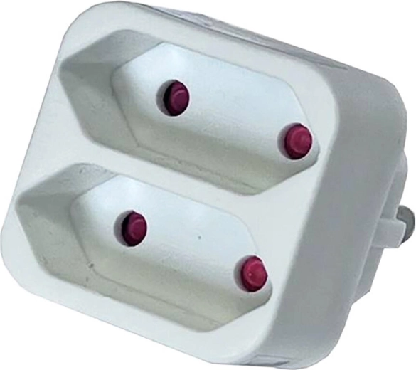 KONNOC Socket Splitter 2× flat, 250 V, white