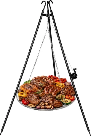 Didelės 70 cm grotelės kepimui daugiau žmonių
