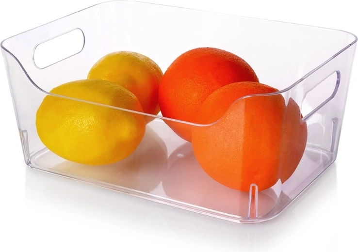 Fridge organizer 23 × 16 × 9.5 cm – transparent box with handles