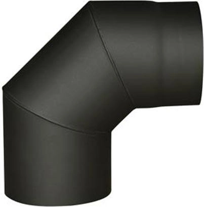 Smoke elbow 120 mm 90° black, thickness 1.5 mm