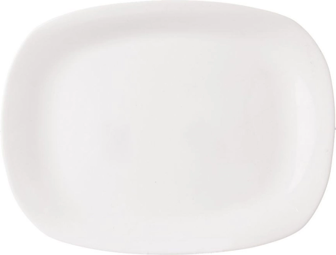 Glass white rectangular serving plate 28 × 21 cm