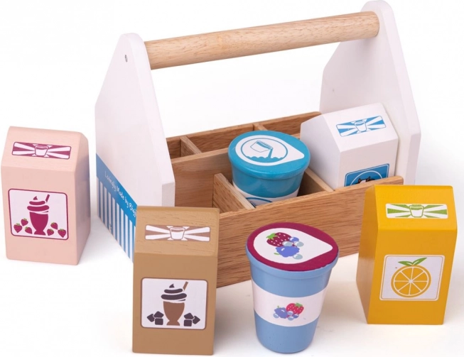 Bigjigs Toys kokteilių produktai nešiojamoje dėžutėje