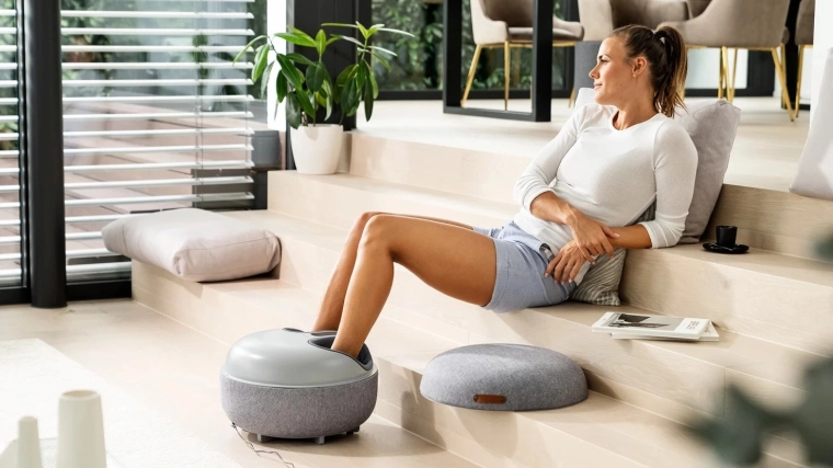 2-in-1 design: ottoman and massager