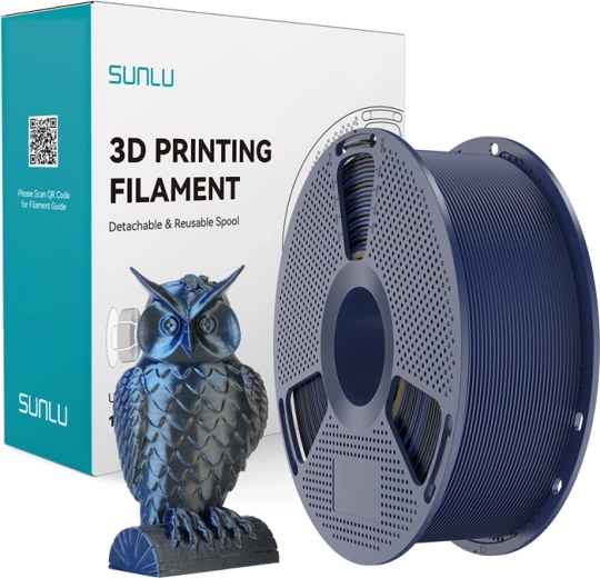 Sunlu PLA+ Silk dvispalvis juodas/mėlynas filamentas