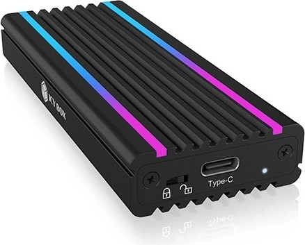 Aluminum enclosure for M.2 NVMe SSD with RGB lighting USB‑C 10 Gb/s