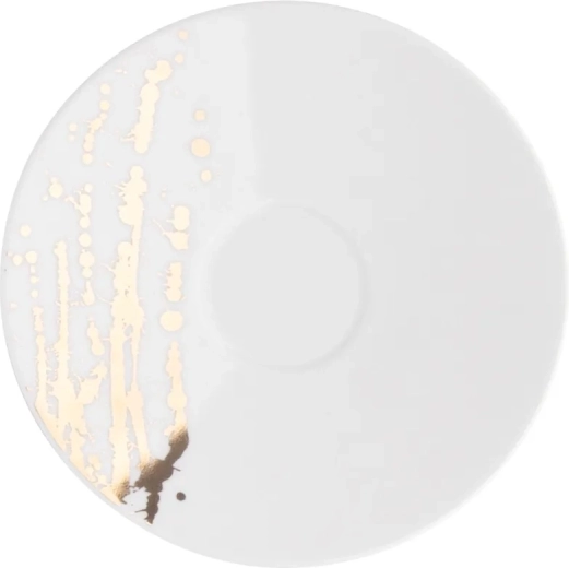 Splendor saucer 16 cm white with gold decoration