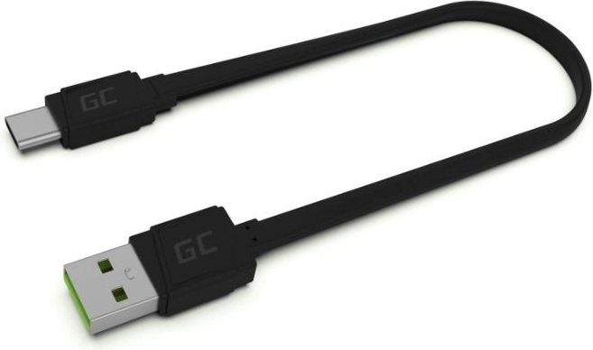 USB to USB-C Cable Green Cell GCmatte, 25 cm, with Ultra Charge, QC 3.0