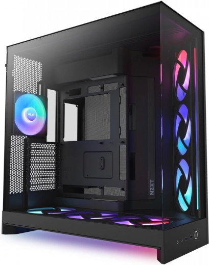 NZXT H9 Flow RGB+ mid-tower case with window, black