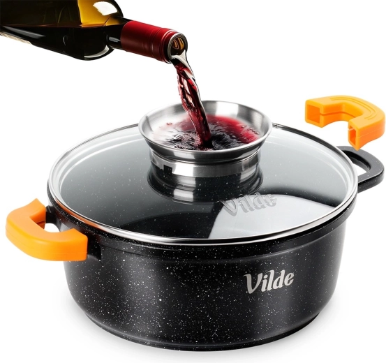 Granitinis puodas su stikliniu dangčiu TERRUNA AROMA 20 cm, 2,1 l