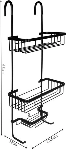 Three baskets for maximum order in the shower