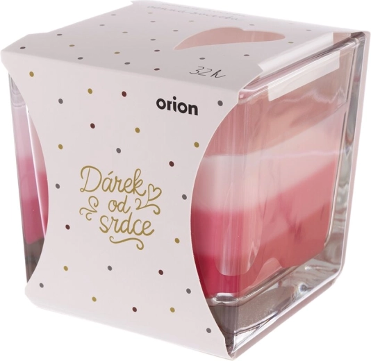 Glass candle with rose scent “Gift from the Heart”