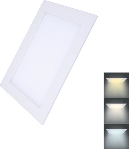 Solight LED mini panelis CCT įleidžiamas kvadratinis 12 W 900 lm