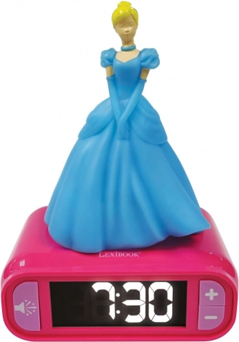 Vaikiškas žadintuvas su 3D naktine šviesa DISNEY Princesė Pelenė