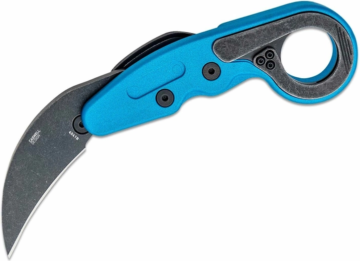 CRKT Provoke Blue Metallic karambitas su kinematiniu atidarymu