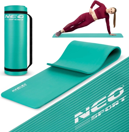 Neopreninis mankštos kilimėlis 183 × 60 cm NEO-SPORT, turkio spalvos