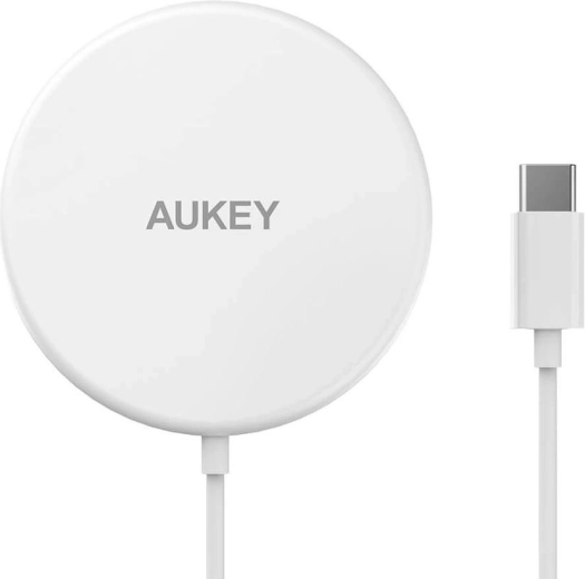 Aukey Aircore Magnetic LC-A1 White MagSafe Qi 15 W USB-C Wireless Charger