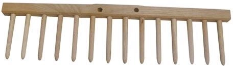 Mediniai grėbliai be koto 48 cm, 14 dantų