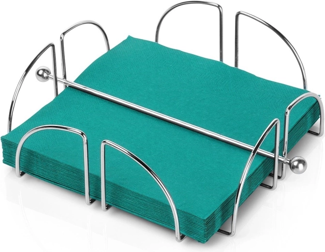 Steel napkin holder with pressing rod 18 × 18 cm