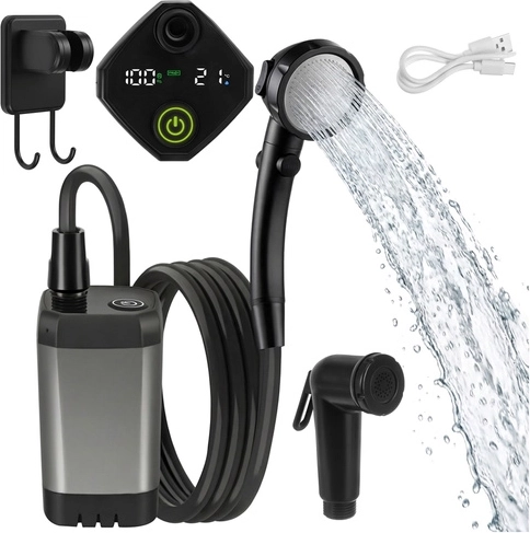 Nešiojamas dušas su baterija 6000 mAh TRIZAND su panardinamu siurbliu ir USB‑C