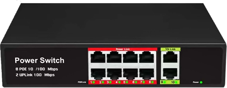 PoE switch RENEW FORCE 8× PoE + 2× uplink RJ45 10/100 Mb/s - 1 pc