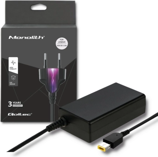 AC Adapter for Lenovo 65 W, 20 V, 3.25 A with Square Tip Connector
