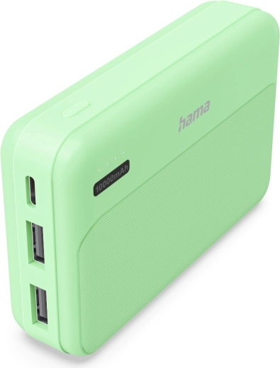 Hama Power Pack Pocket 10 išorinė baterija 10 000 mAh, 2× USB-A, žalia