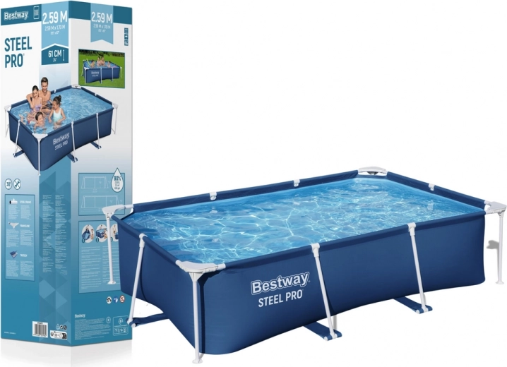 Bestway rėminis baseinas STEEL PRO 259 × 170 × 61 cm, 2300 l