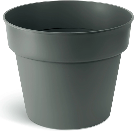 Plastikinis gėlių vazonas PLANTI 12,4 cm – pilkas akmuo, matinis paviršius