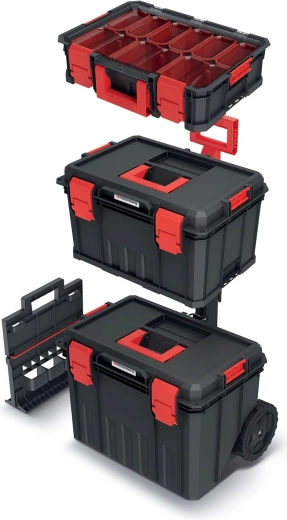 Įrankių dėžių ir organizatoriaus rinkinys Modular Solution Kistenberg, juodas