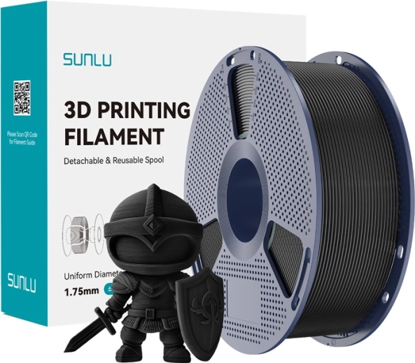 SUNLU PLA+ 1,75 mm filamento gija – juoda