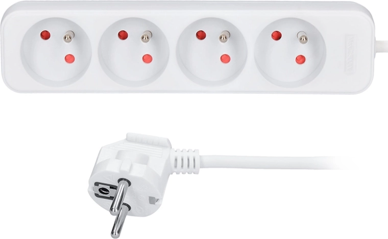 Solight extension cord, 4 sockets, white, 5 m