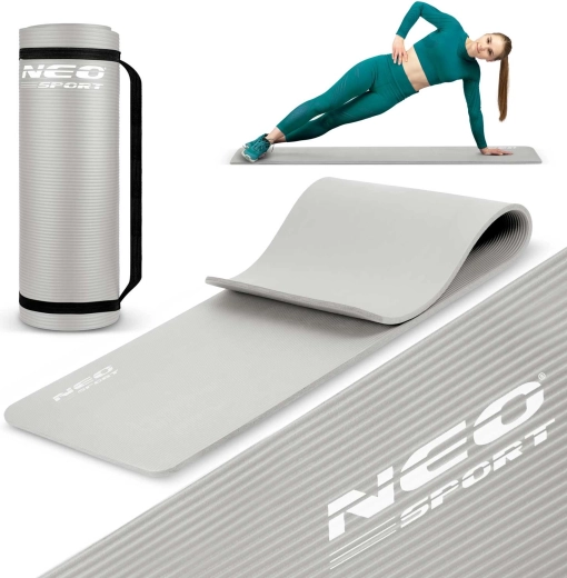 Treniruočių kilimėlis NEO SPORT 183 × 60 cm pilkas