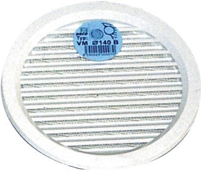 Vėdinimo grotelės su tinkleliu, skersmuo 140 mm, baltos