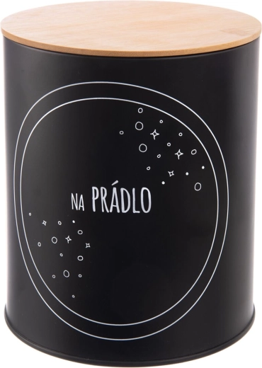 Skardinė skalbimo priemonių dėžutė su bambusu, juoda, 3,3 l