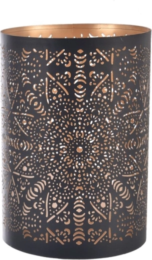 Metalinis žvakidė „Mandala“ juodai auksinė