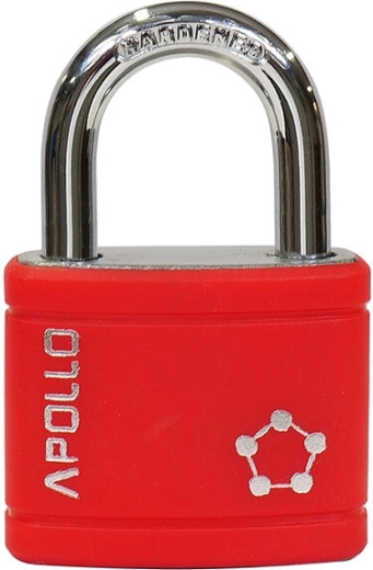 APOLLO Padlock 40 mm, red, 3 keys