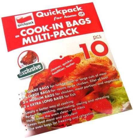 Baking bags mix of sizes with sealing clips, 10 pcs