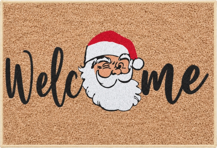 Christmas Welcome Doormat with Santa 50 × 80 cm