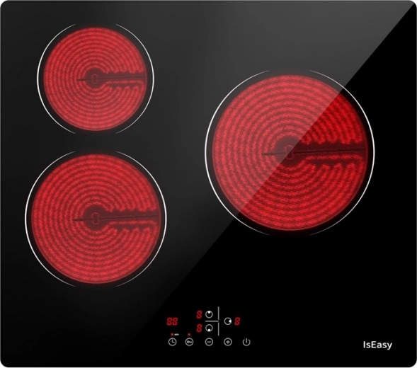 IsEasy induction glass-ceramic cooktop with 3 zones, 5,500 W