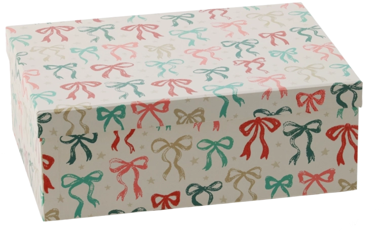 Kalėdinė dovanų dėžutė su kaspinu 31 × 22,5 × 11,5 cm – 1 vnt.