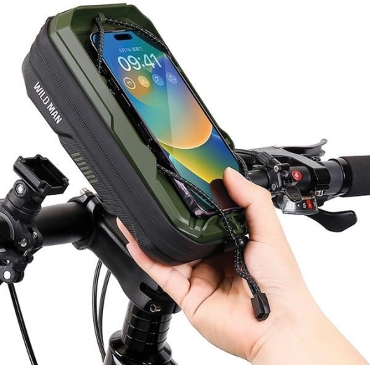 Wildman dviračio rėmo krepšelis su telefono laikikliu GX330, juodas
