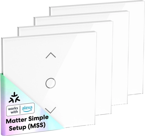 Meross išmanusis „Wi‑Fi“ jungiklis žaliuzėms ir roletams su „Matter“ (4 vnt.)
