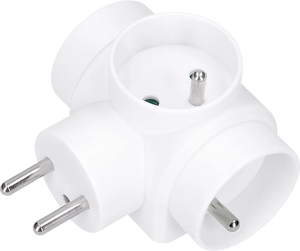 Solight plug-in socket splitter with 3 sockets, white